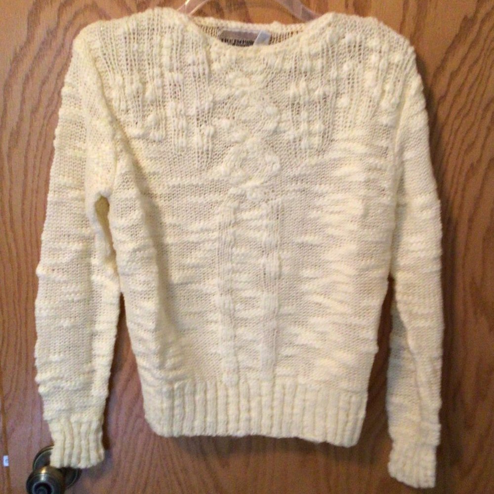 The Import Workshop - Cream colored textured pullover sweater